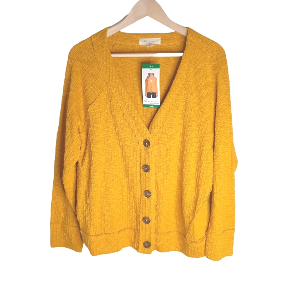 Two By Vince Camuto Mustard Cardigan Sweater